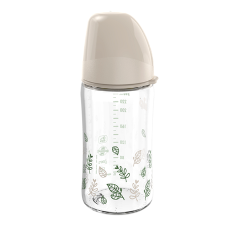 NIP STAKLENA BOCA ŠIROKOG GRLA,CHERRY GREEN GIRL,BEIGE,240ML