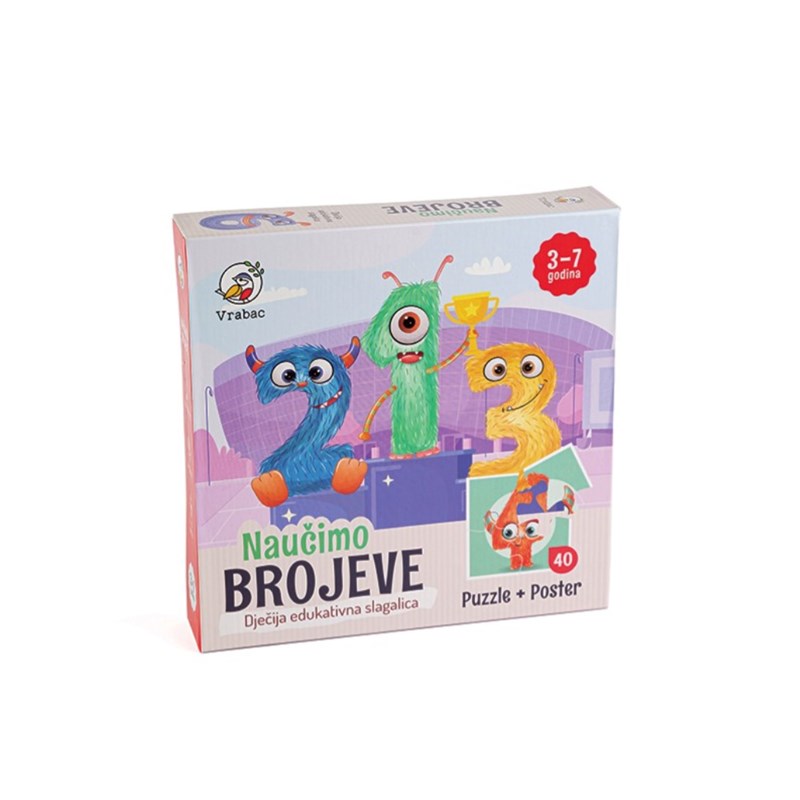 PUZZLE FUN 40,UČIMO BROJEVE,VRABAC