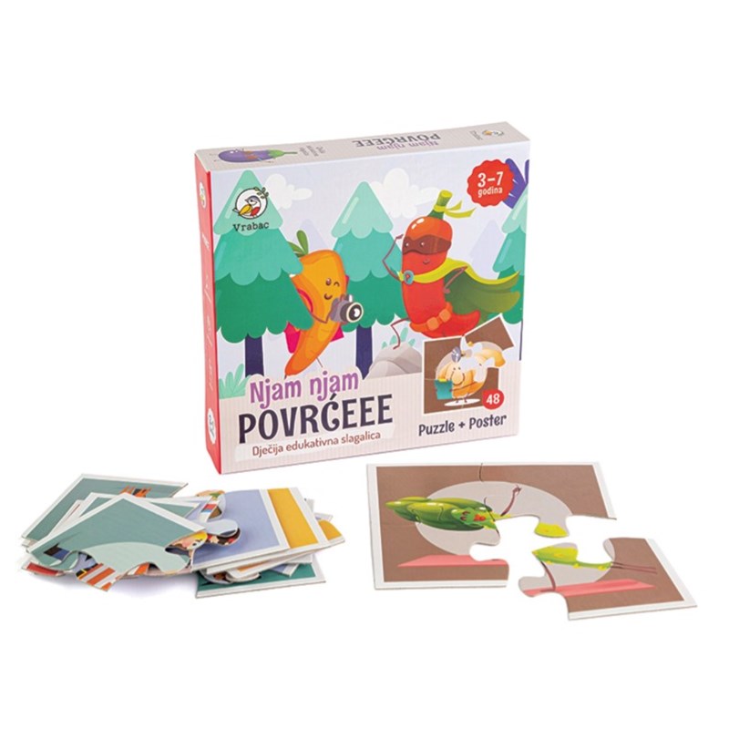 PUZZLE FUN 48,POVRĆE 12 SLIKA,VRABAC