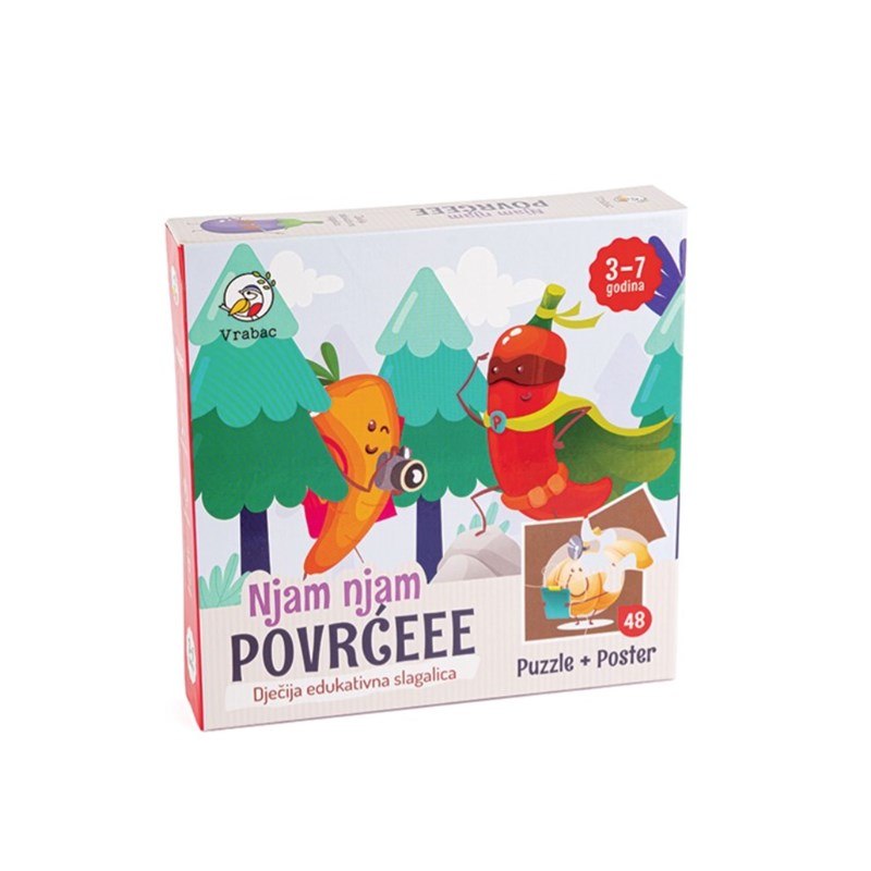 PUZZLE FUN 48,POVRĆE 12 SLIKA,VRABAC