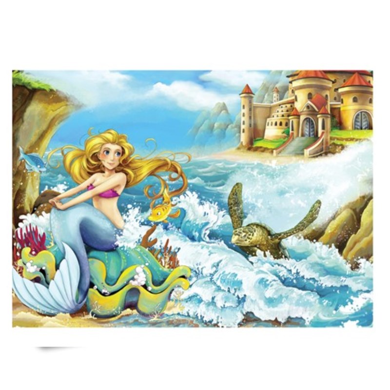 PUZZLE FUN 63,42X29CM SIRENA,VRABAC