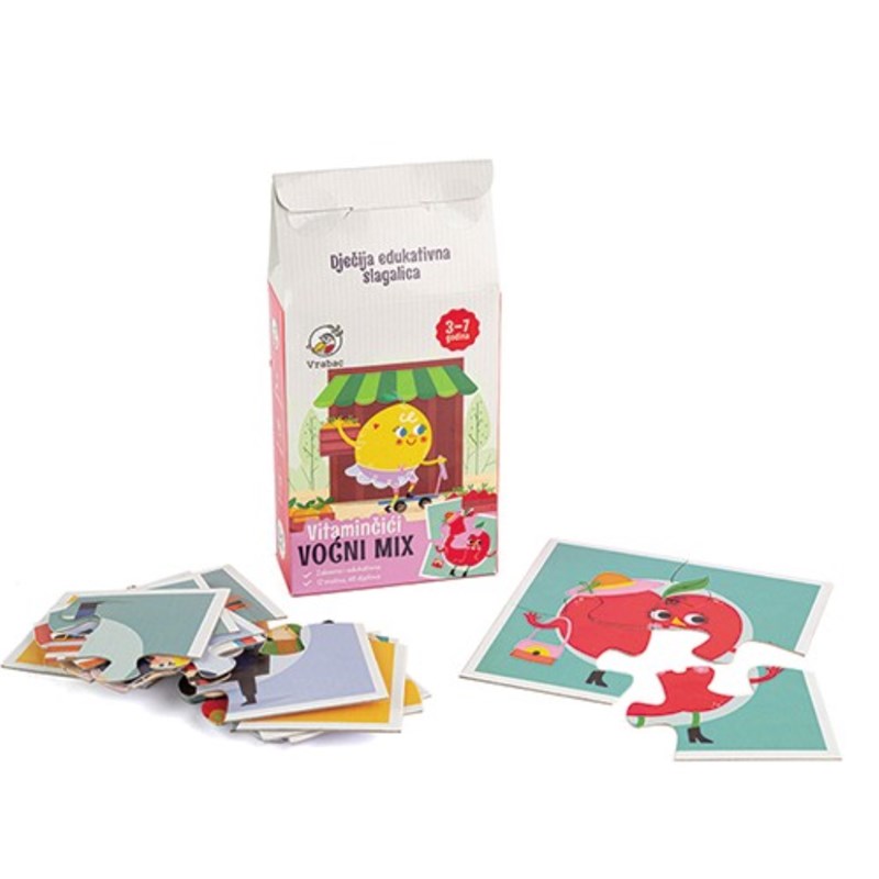 PUZZLE FUN MINI,VOĆE 12 SLIKA,VRABAC