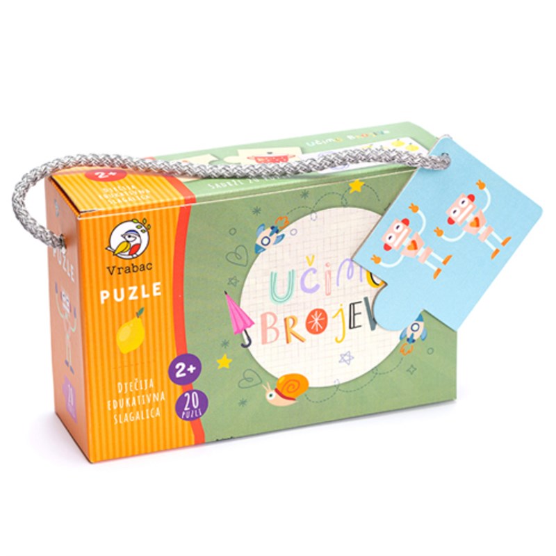 PUZZLE TODDLER ,UČIMO BROJEVE 2+,VRABAC