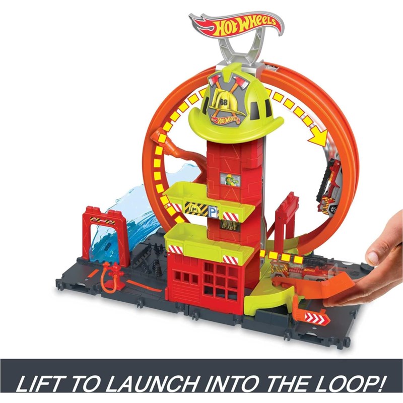 HOT WHEELS SUPER LOOP FIRE STATION 