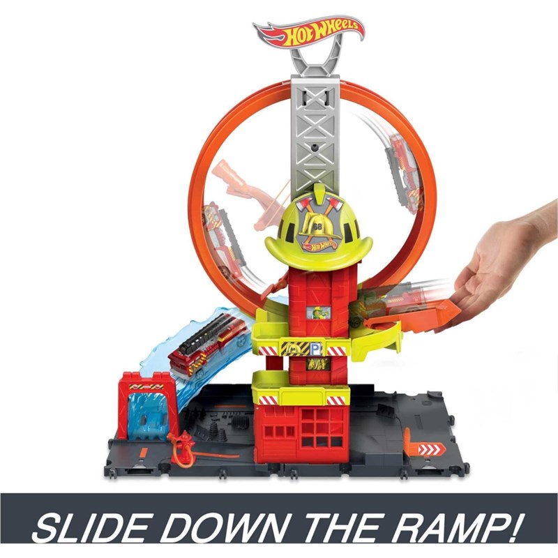 HOT WHEELS SUPER LOOP FIRE STATION 