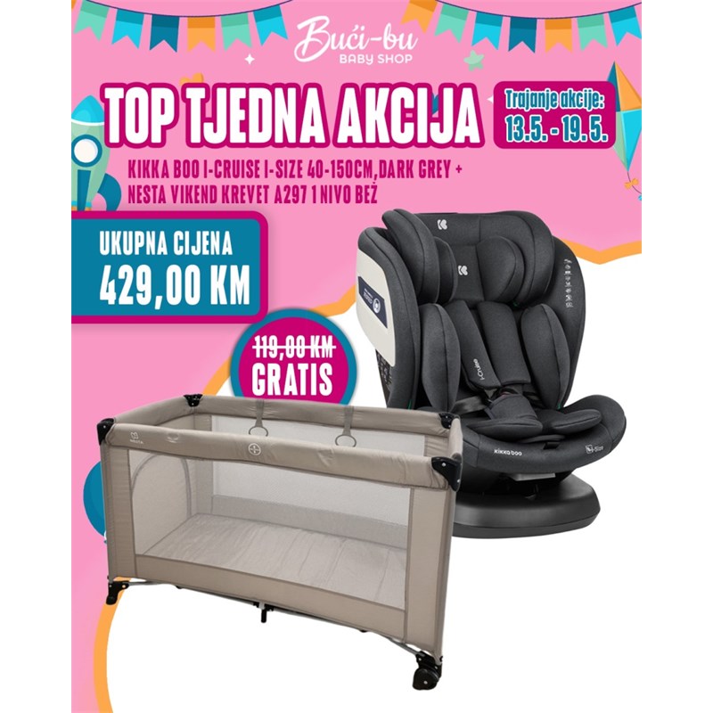 KIKKA BOO I-CRUISE I-SIZE 40-150CM,DARK GREY