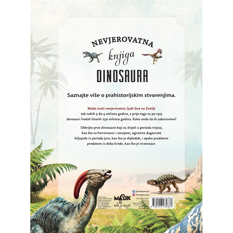 NEVJEROJATNA KNJIGA DINOSAURA MB.