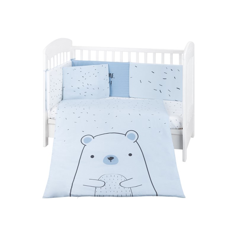 KIKKA BOO POSTELJINA SET 6KOM 60/120 BEAR WITH ME BLUE