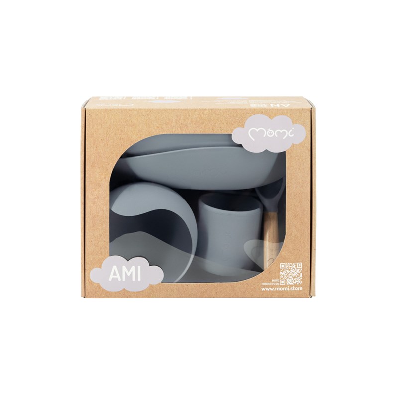 MOMI AMI SET SILIKONSKIH POSUDA,GREY