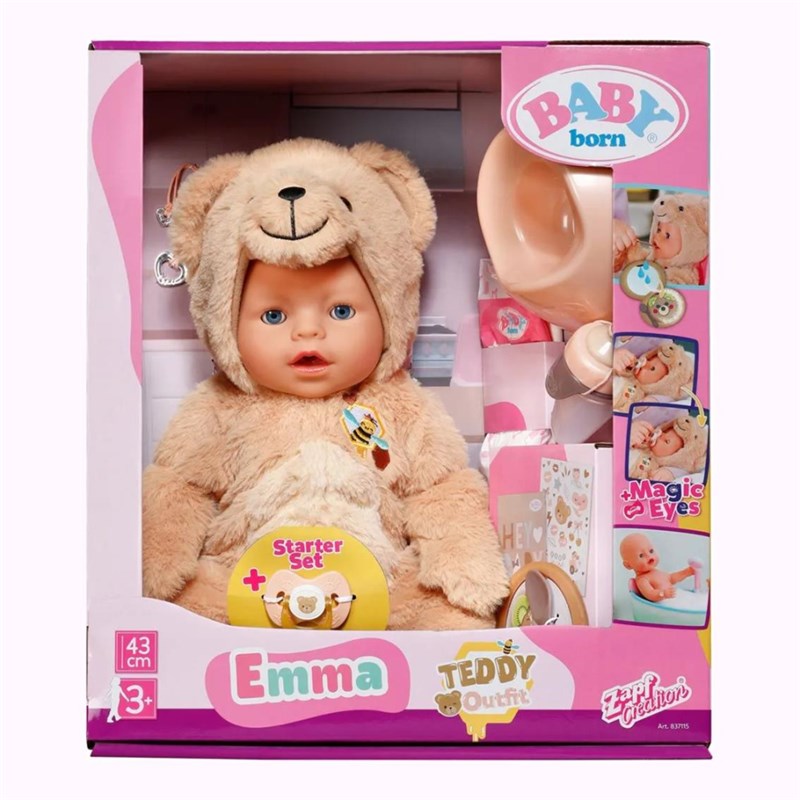 BABY BORN LUTKA EMMA BEAR STYLE 43CM