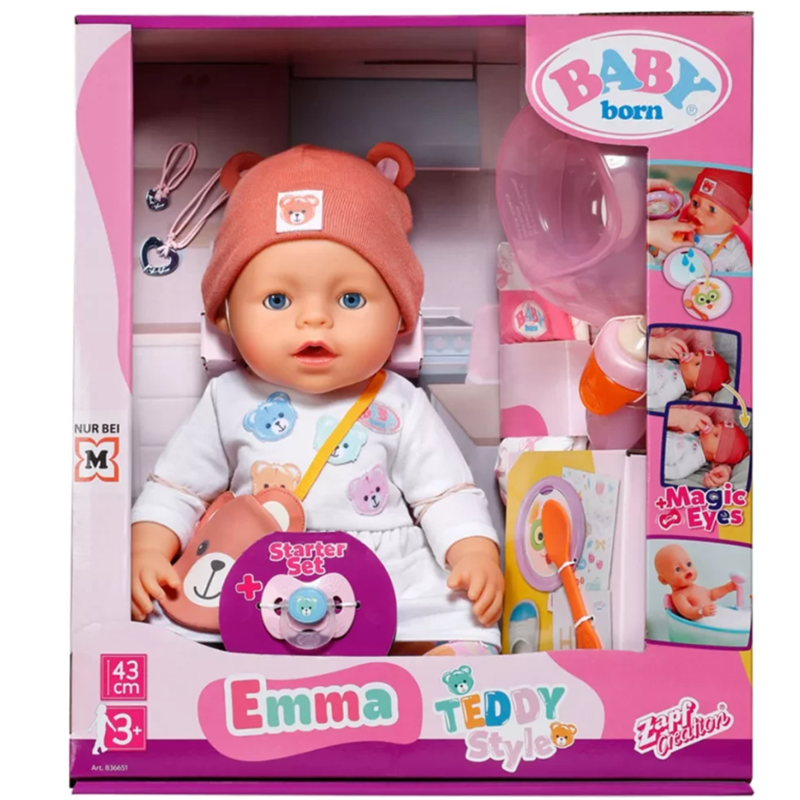 BABY BORN EMMA TEDDY STYLE 43CM