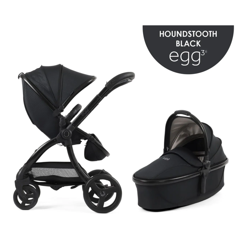 egg3® dječja kolica 2u1 - Special Edition Houndstooth Black