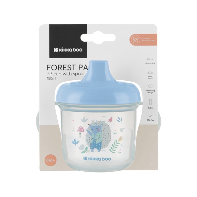 KIKKA BOO PP ŠALICA S IZLJEVOM 150ML FOREST PARTY BLUE