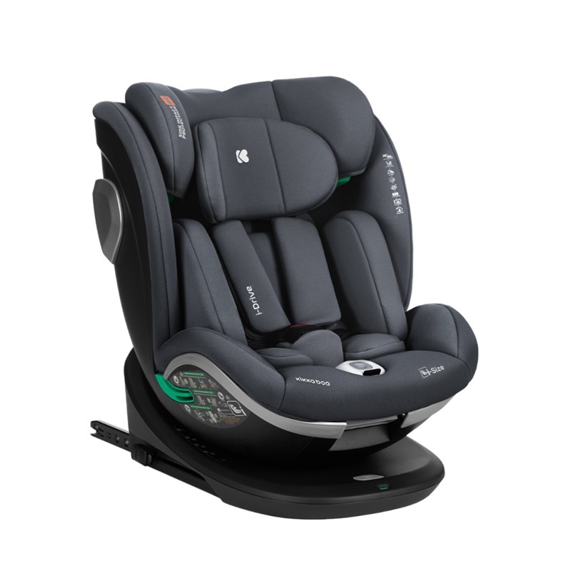 KIKKA BOO AUTOSJEDALICA 40-150CM I-DRIVE I-SIZE,DARK GREY