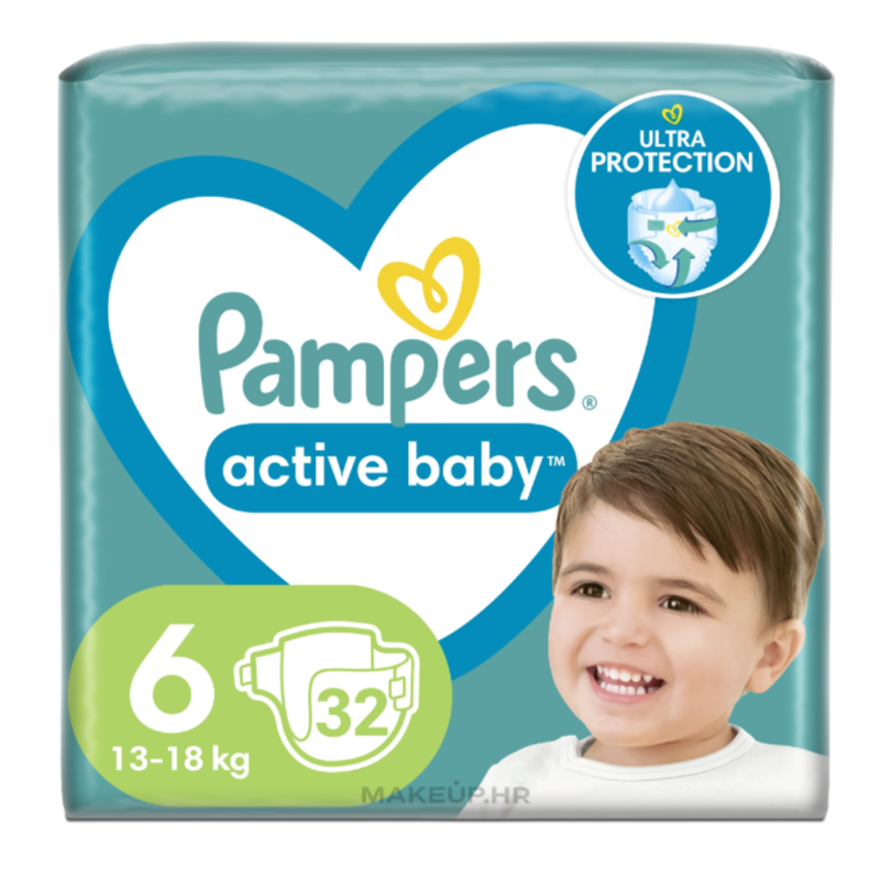 PAMPERS ACTIVE BABY PELENE VEL.6(13-18KG)96KOM