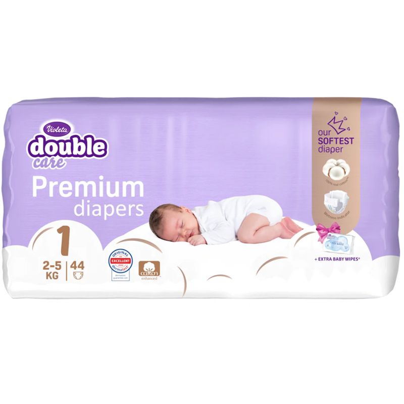 VIOLETA COTTON PREMIUM PELENE NEWBORN(2-5KG)44KOM