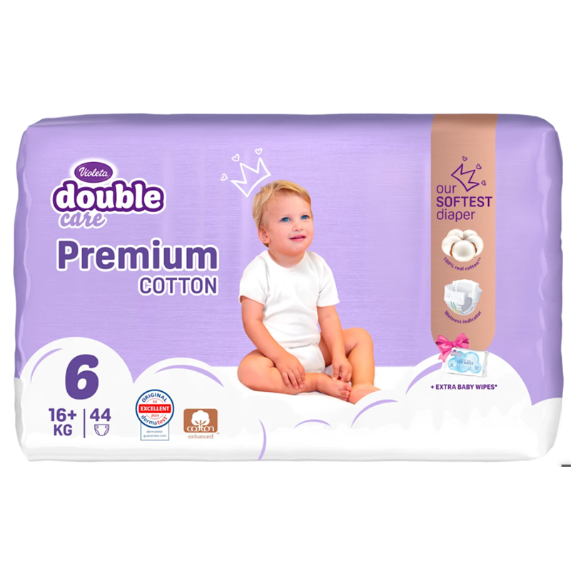 VIOLETA DOUBLE CARE COTTON PREMIUM PELENE VEL.6(16+KG)44KOM