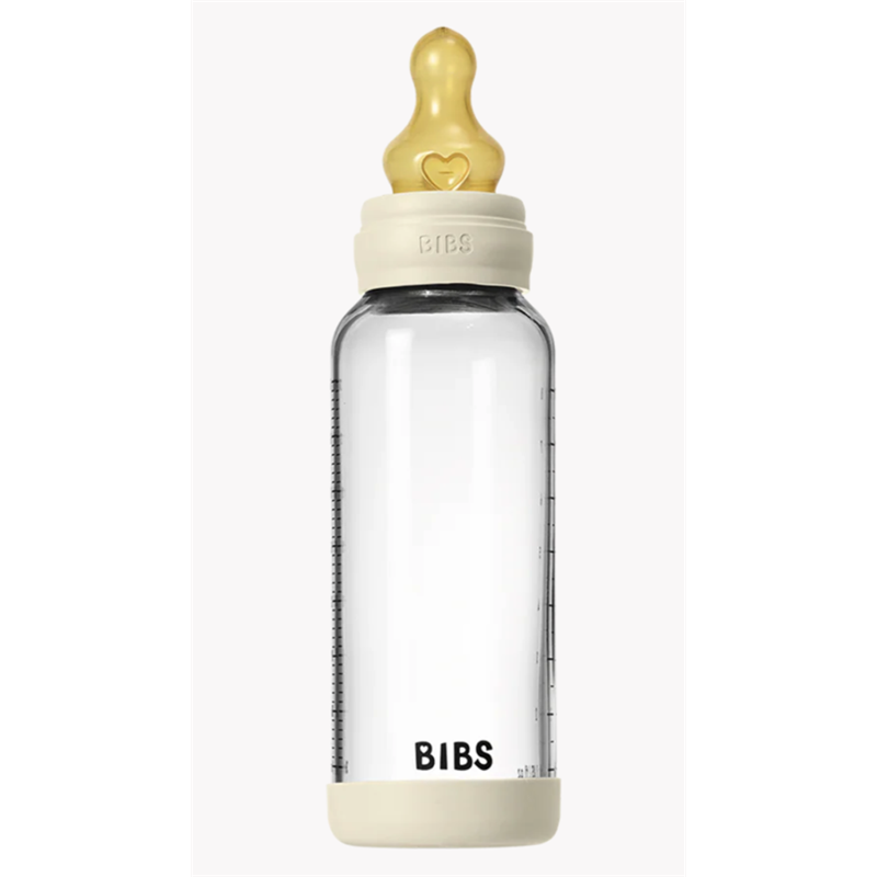 BIBS STAKLENA BOCA COMPLETE SET LATEX 240ML MEDIUM FLOW IVORY