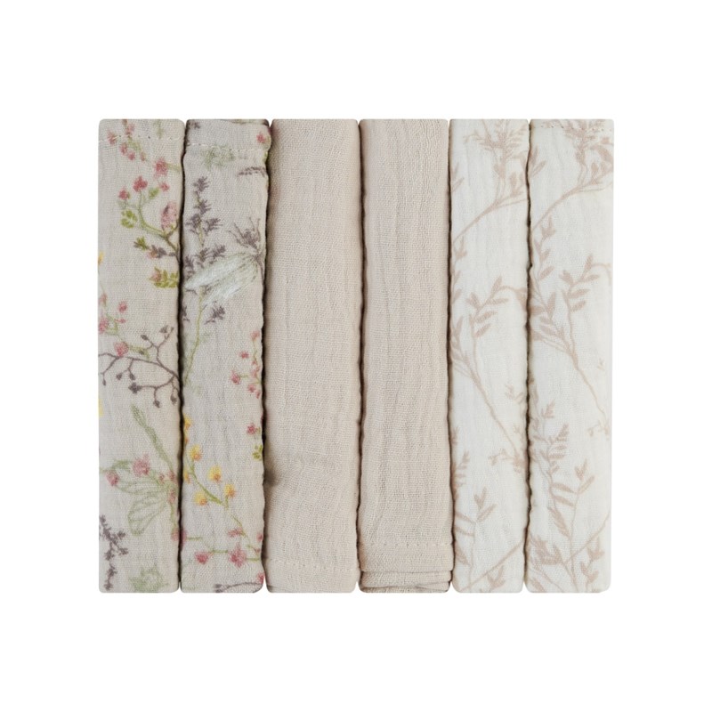 KIKKA BOO MUSLIN KRPICE 6KOM 30X30 SECRET GARDEN BEŽ