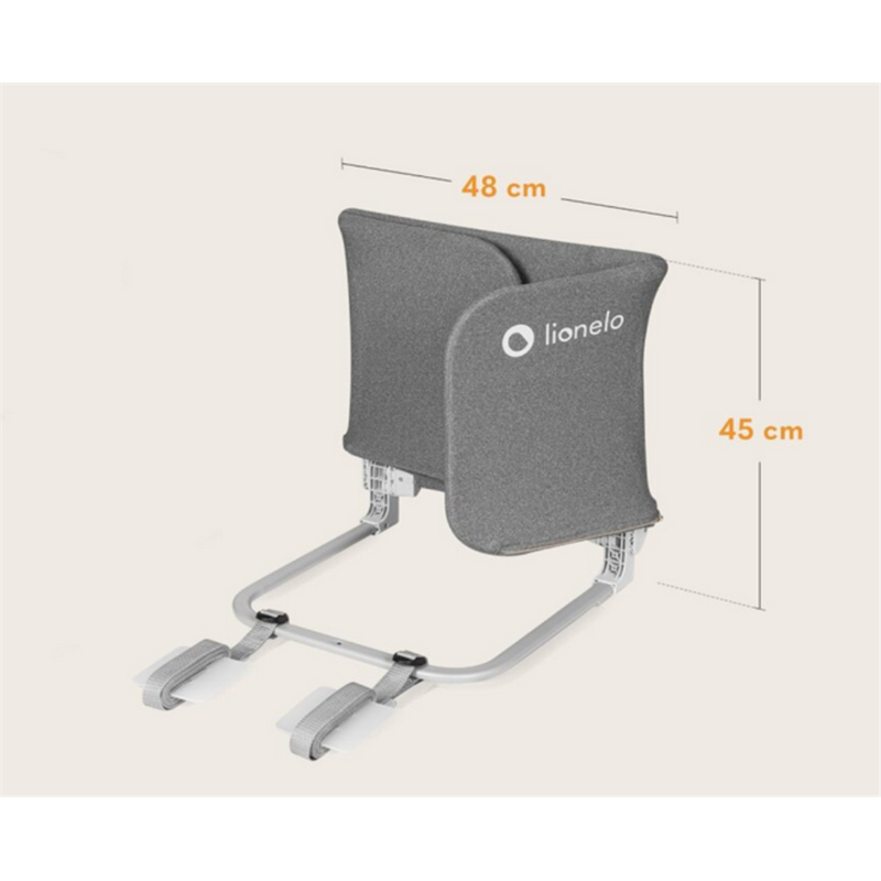 LIONELO LORA ZAŠTITNA OGRADA ZA KREVET SIVA 105X45CM