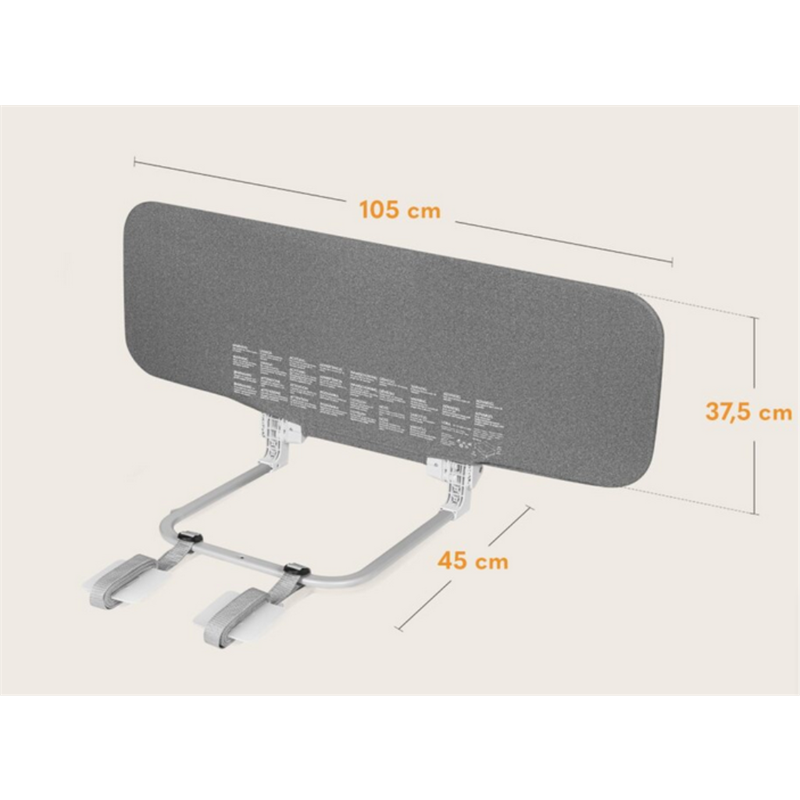 LIONELO LORA ZAŠTITNA OGRADA ZA KREVET SIVA 105X45CM
