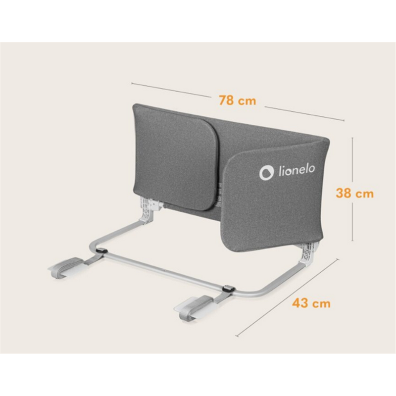 LIONELO LORA XL ZASTITNA OGRADA ZA KREVET GRAY STONE 150X45C
