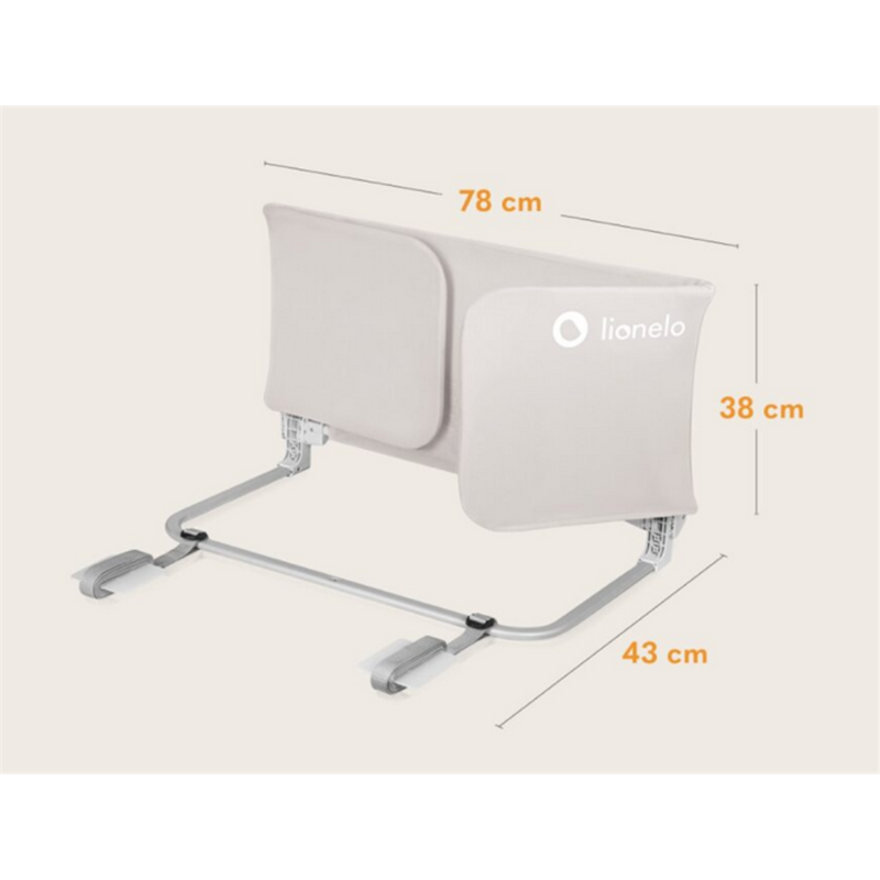 LIONELO LORA XL ZASTITNA OGRADA ZA KREVET 150X45CM BEIGE SAND