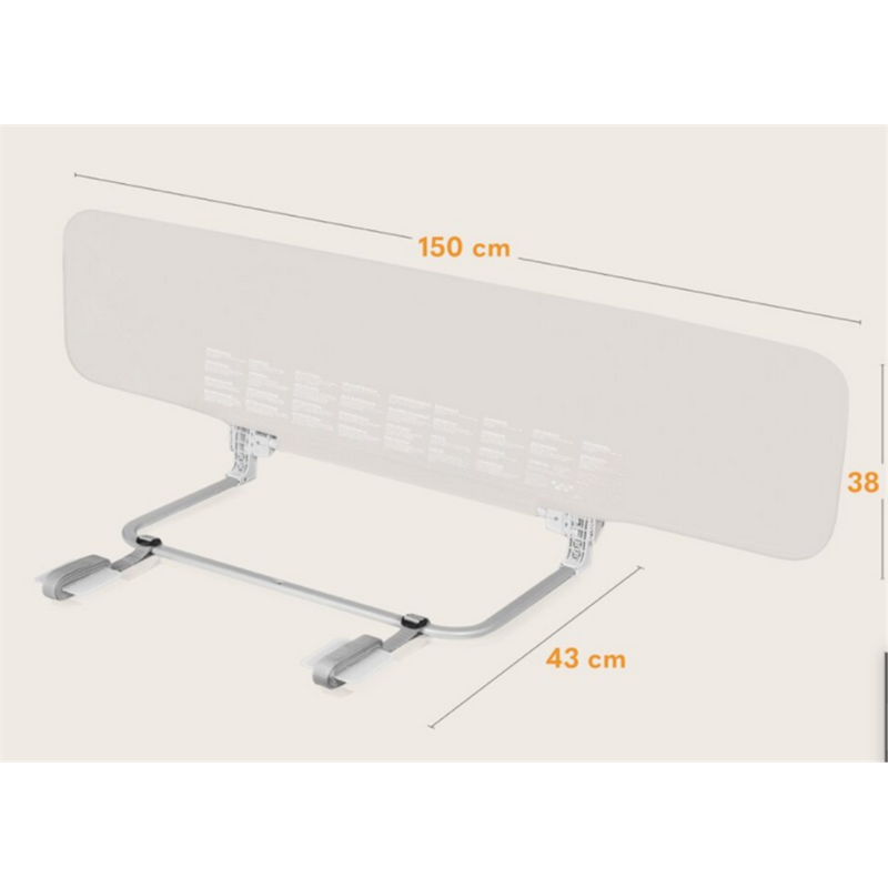 LIONELO LORA XL ZASTITNA OGRADA ZA KREVET 150X45CM BEIGE SAND