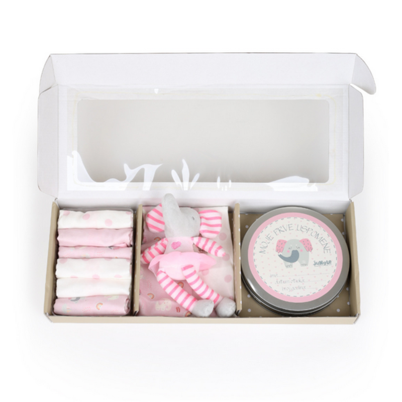 BEBI SET/PRVI OTISAK ROZI SLON FOR.