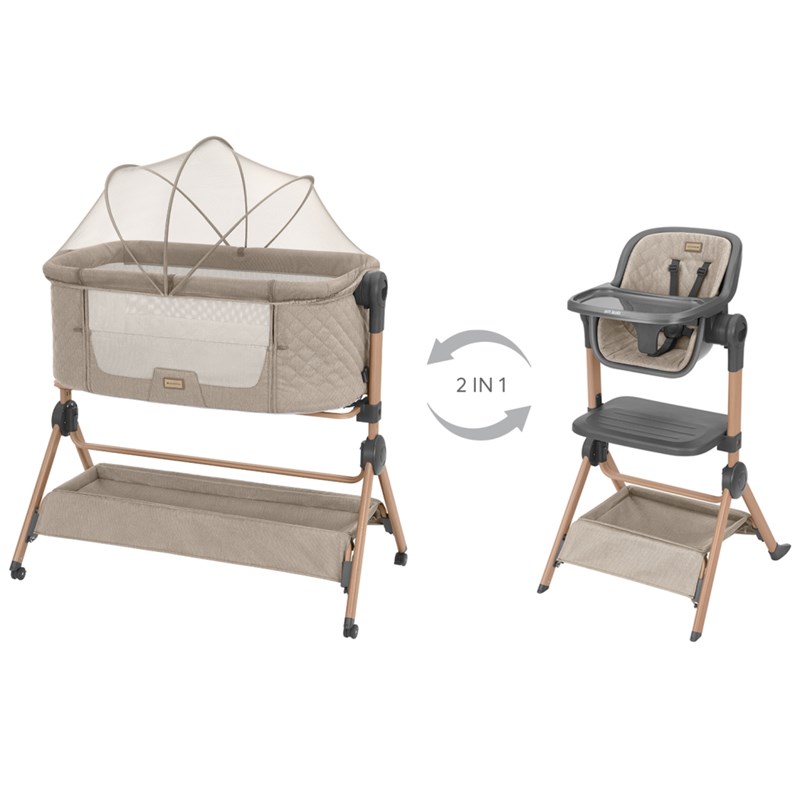 KIKKA BOO SLEAT ME 2U1 KOLIJEVKA+HRANILICA,BEIGE