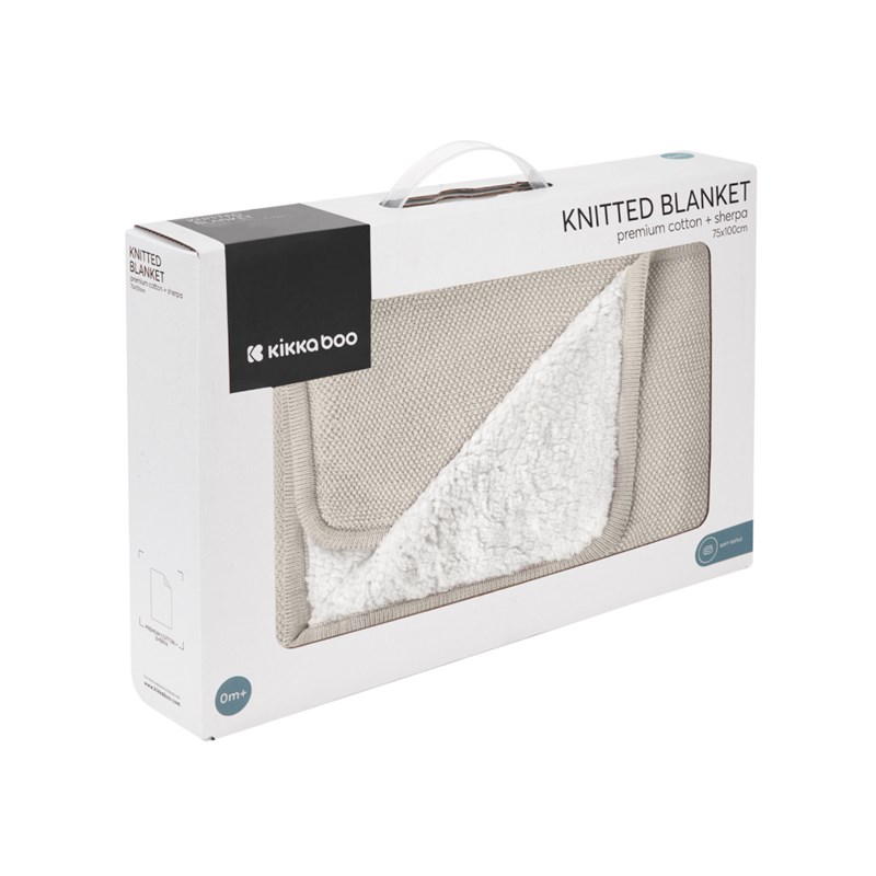 KIKKA BOO PLETENA DEKA OD SHERPA PAMUKA DREAM BIG BEIGE