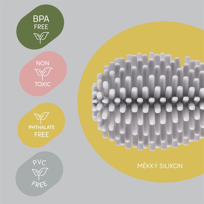 ZOPA SILIKONSKA ČETKA DA DJEČJE BOČICE 3U1,LIGHT GREY