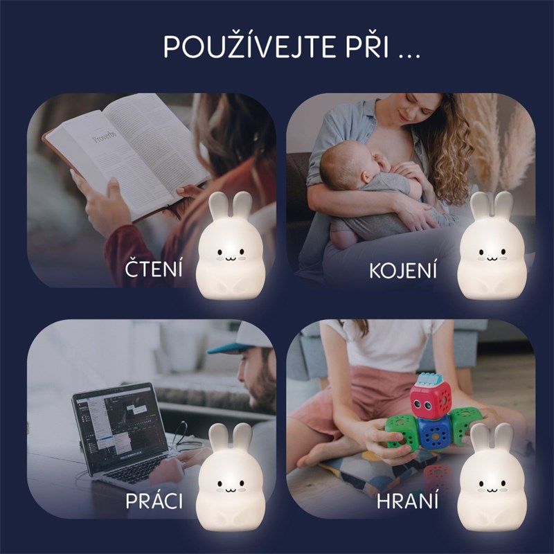 ZOPA SILIKONSKA LED LAMPA VEL.M,RABBIT