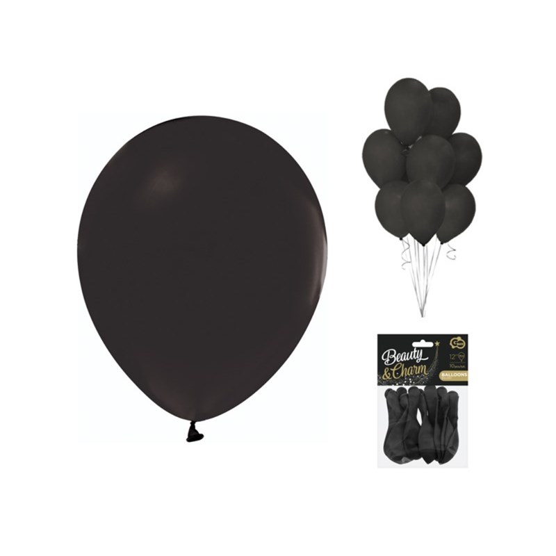 BALONI PASTELNO CRNI 30CM 10/1