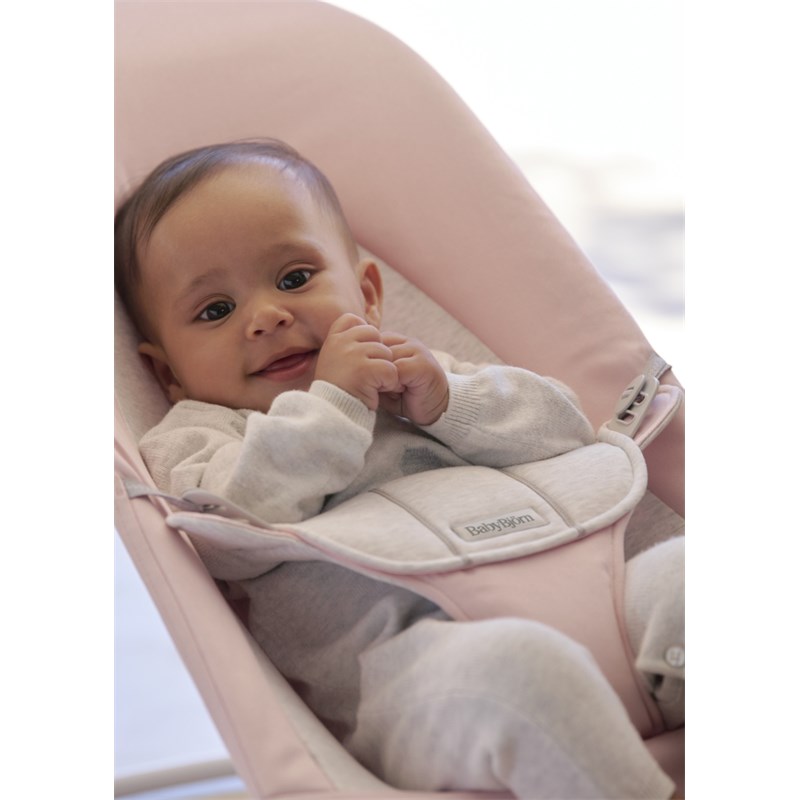 BABYBJORN BALANCE SOFT WOVEN/JERSEY LEŽALJKA, LIGHT PINK-GREY