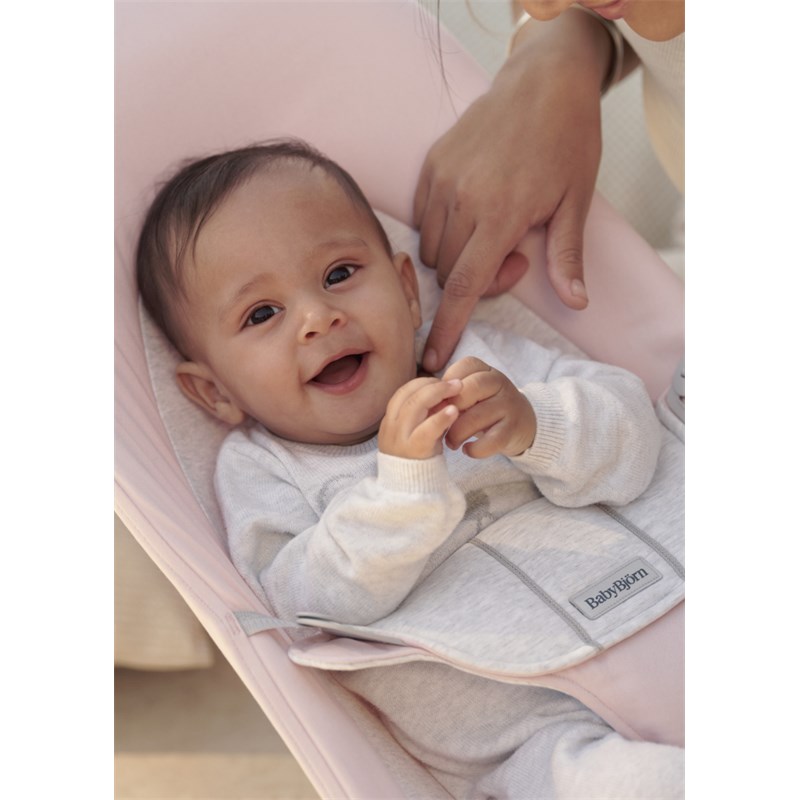 BABYBJORN BALANCE SOFT WOVEN/JERSEY LEŽALJKA, LIGHT PINK-GREY